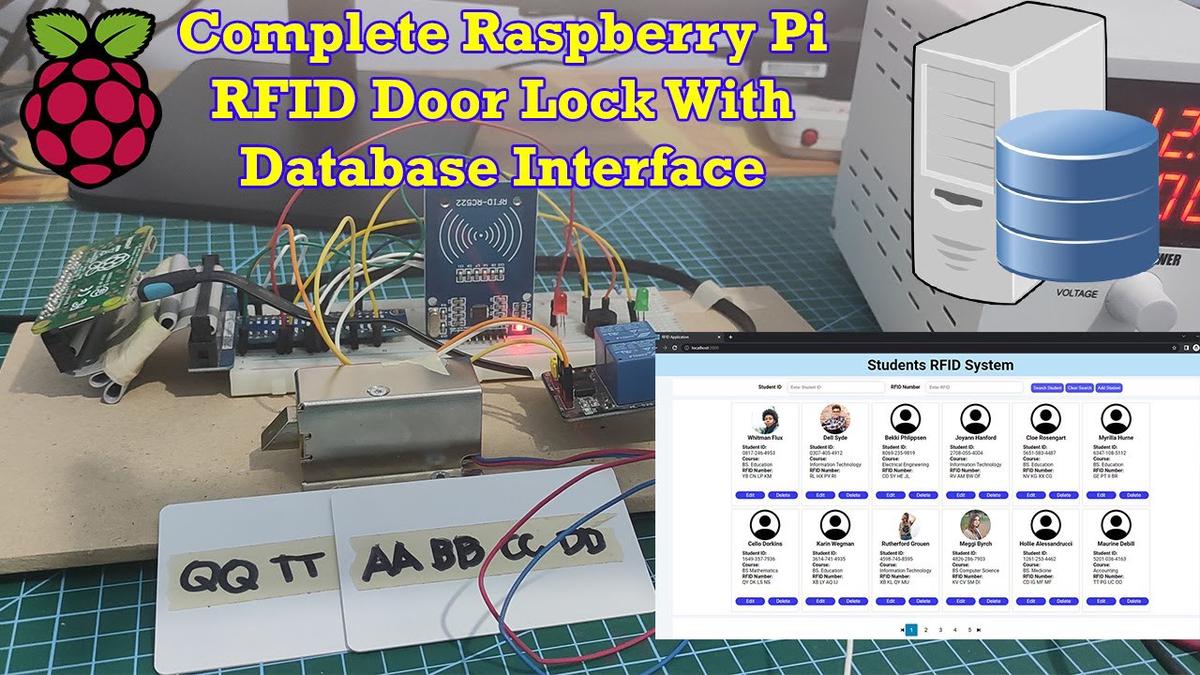 Raspberry Pi RFID Door Lock System with Database Interface