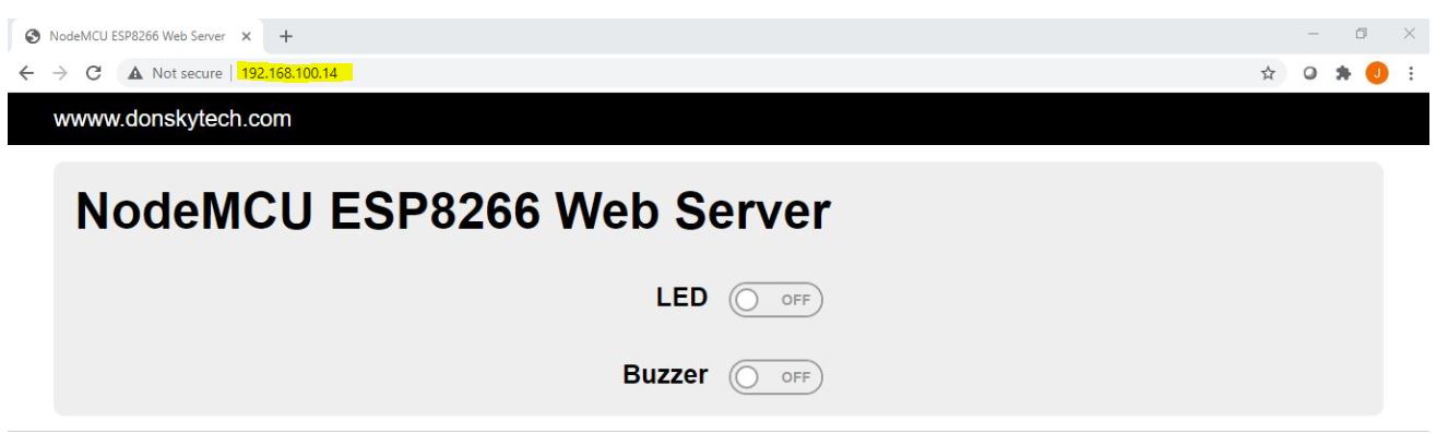 NodeMCU Webserver Root Page