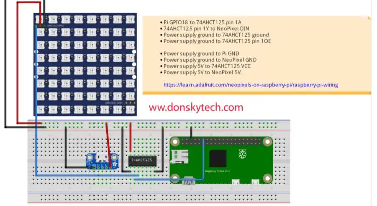 WS2812B Neopixel Raspberry Pi Fritzing