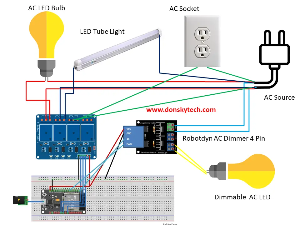 ESP32 Home Automation Wiring