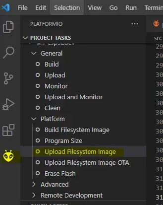 PlatformIO - Upload FileSystem Image