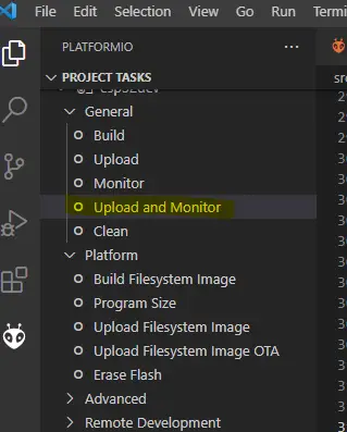 PlatformIO Upload and Monitor