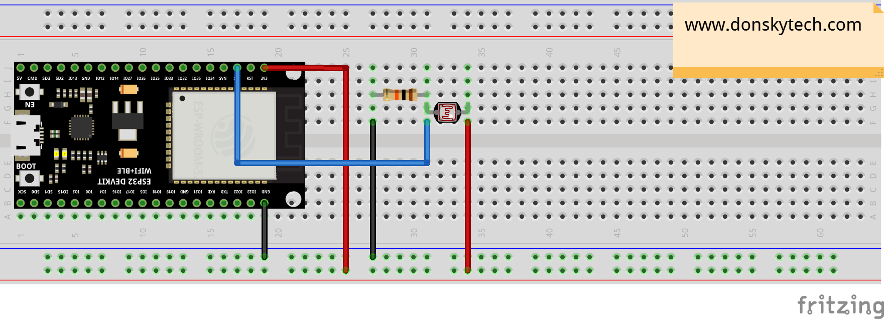 ESP32 LDR Wiring