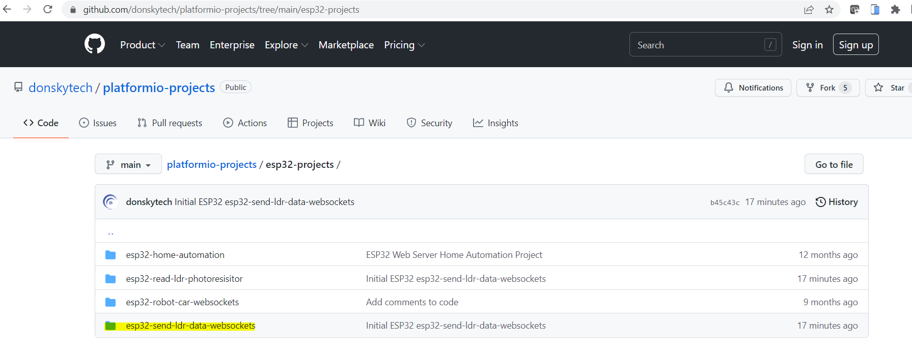 Display Real Time Sensor Data Using Websockets - ESP32 Arduino Code