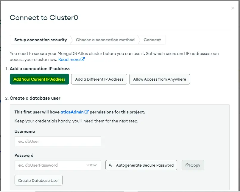 mongodb add current ip address