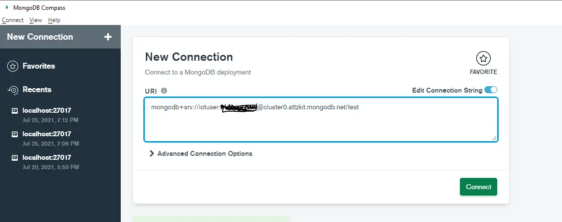 MongoDB Compass Connect