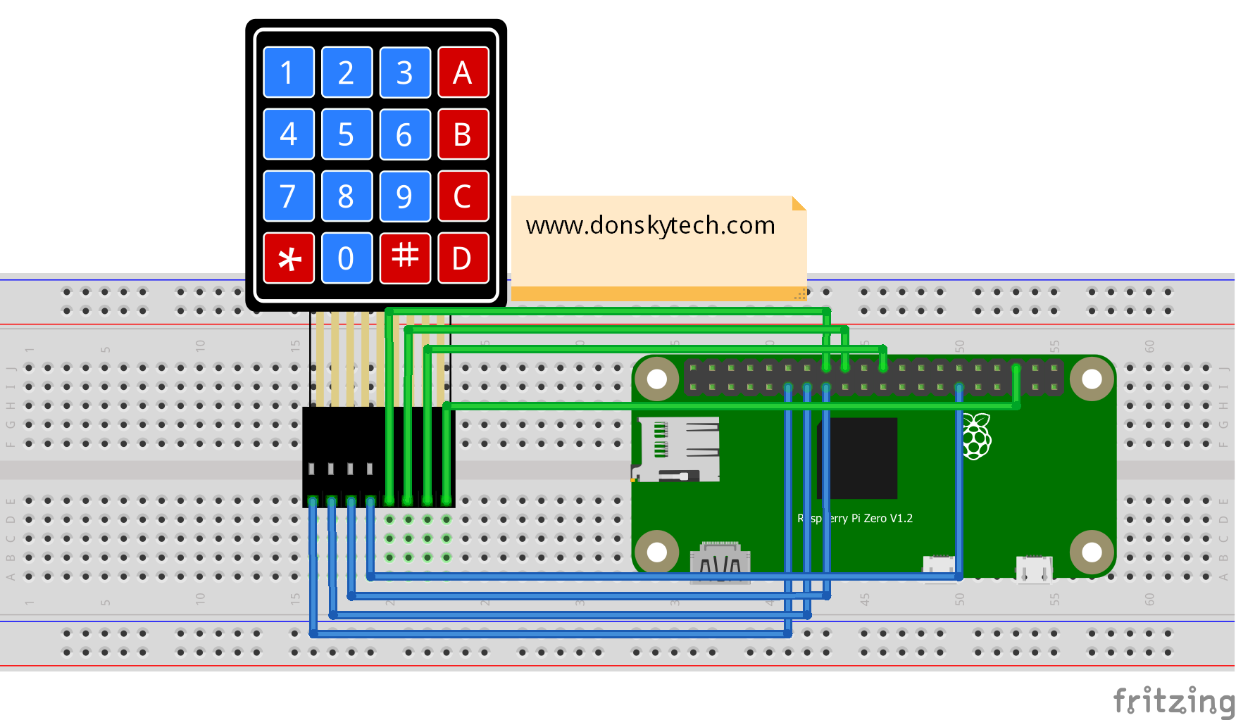 Raspberry Pi - Keypad - Fritzing