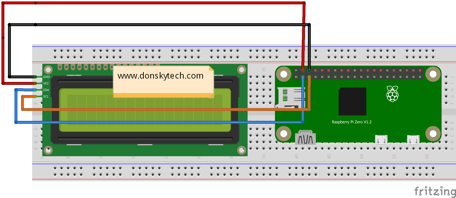 Raspberry Pi I2C LCD - Wiring