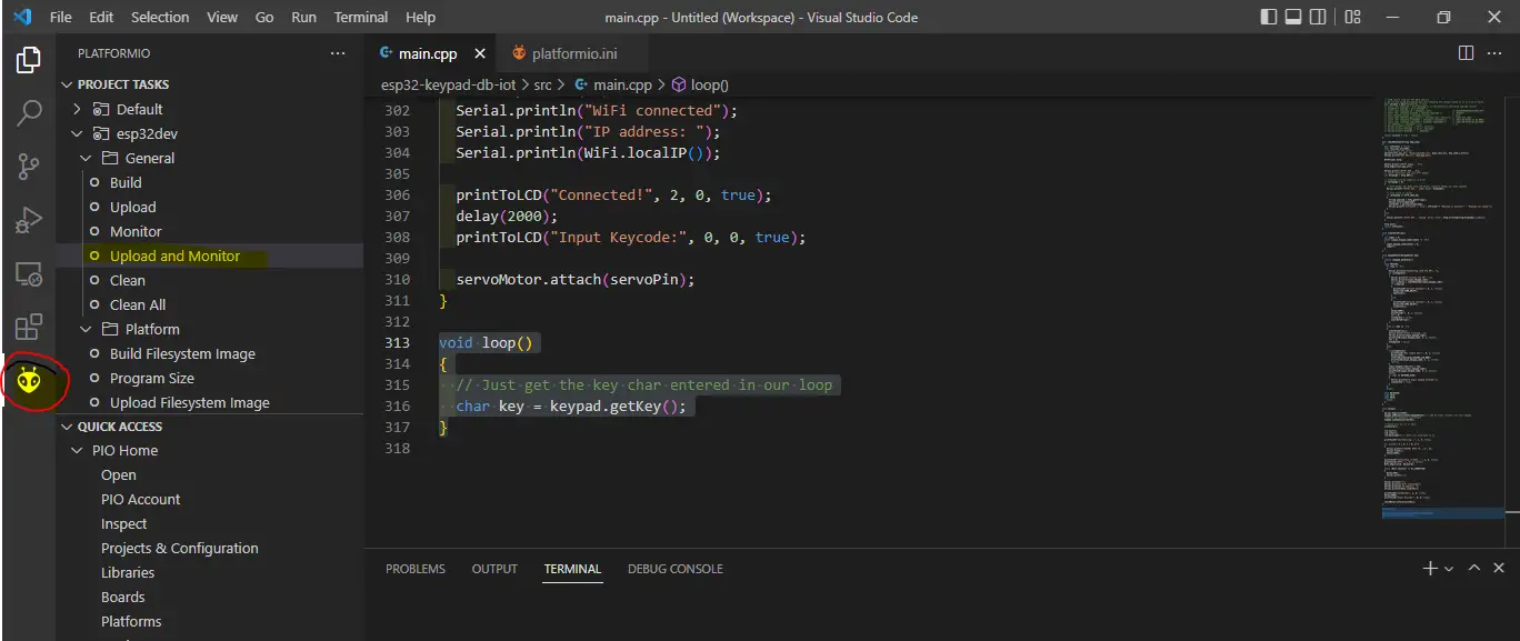 ESP32 - Keycodes - Keycodes - Visual Studio Code - Upload to ESP32