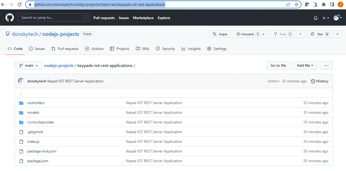 Keypads REST API Server - Node.js