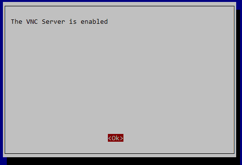 Raspberry Pi - sudo config - vnc - confirmation