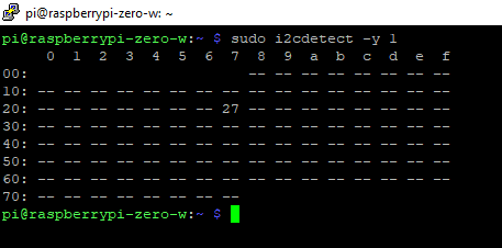 Raspberry Pi I2C LCD - I2C Detect