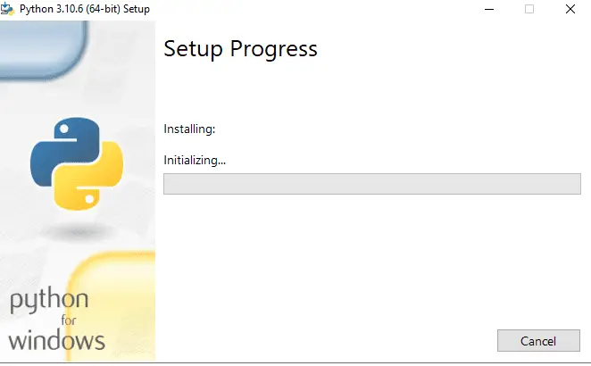 Install Python Windows  - Initialize