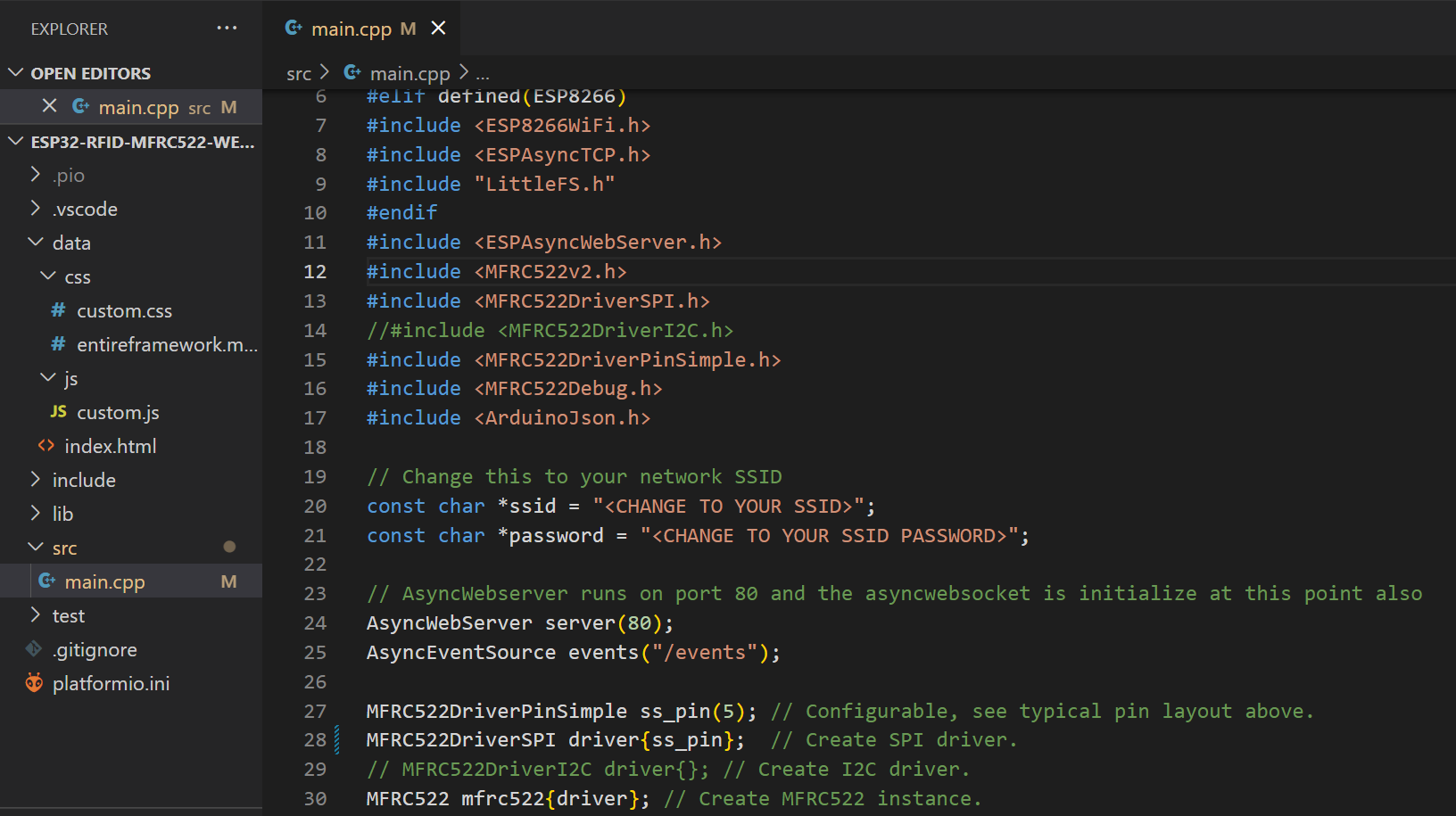 PlatformIO Code Syntax Highlighting