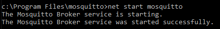 net start mosquitto service
