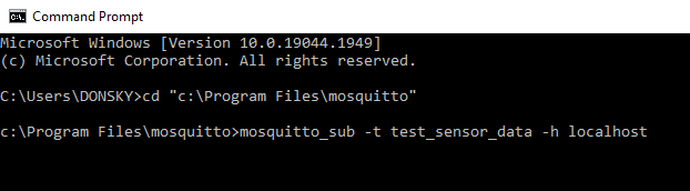 mosquitto subscribe command prompt