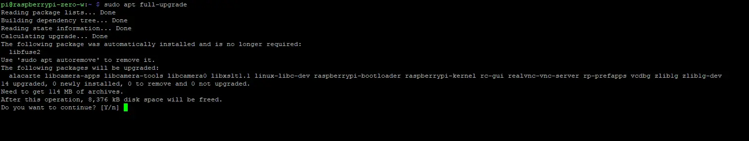 Raspberry Pi Update - Confirm