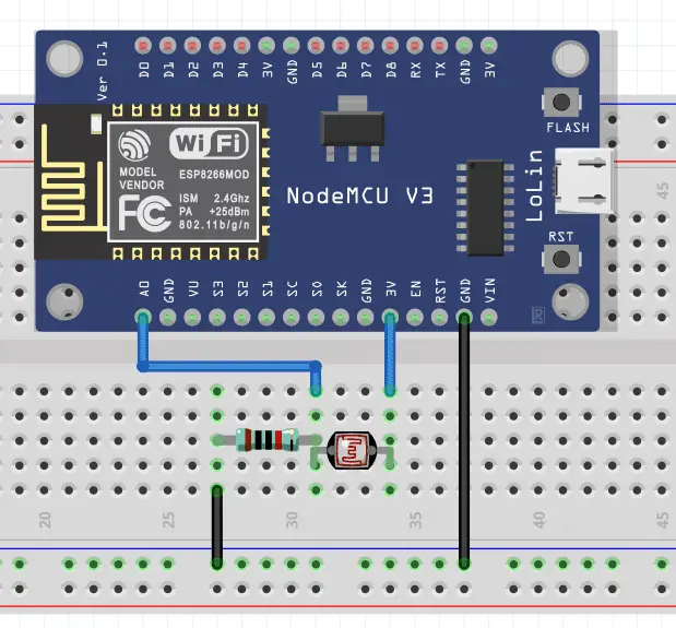 ESP8266 LDR/Photoresistor Wiring