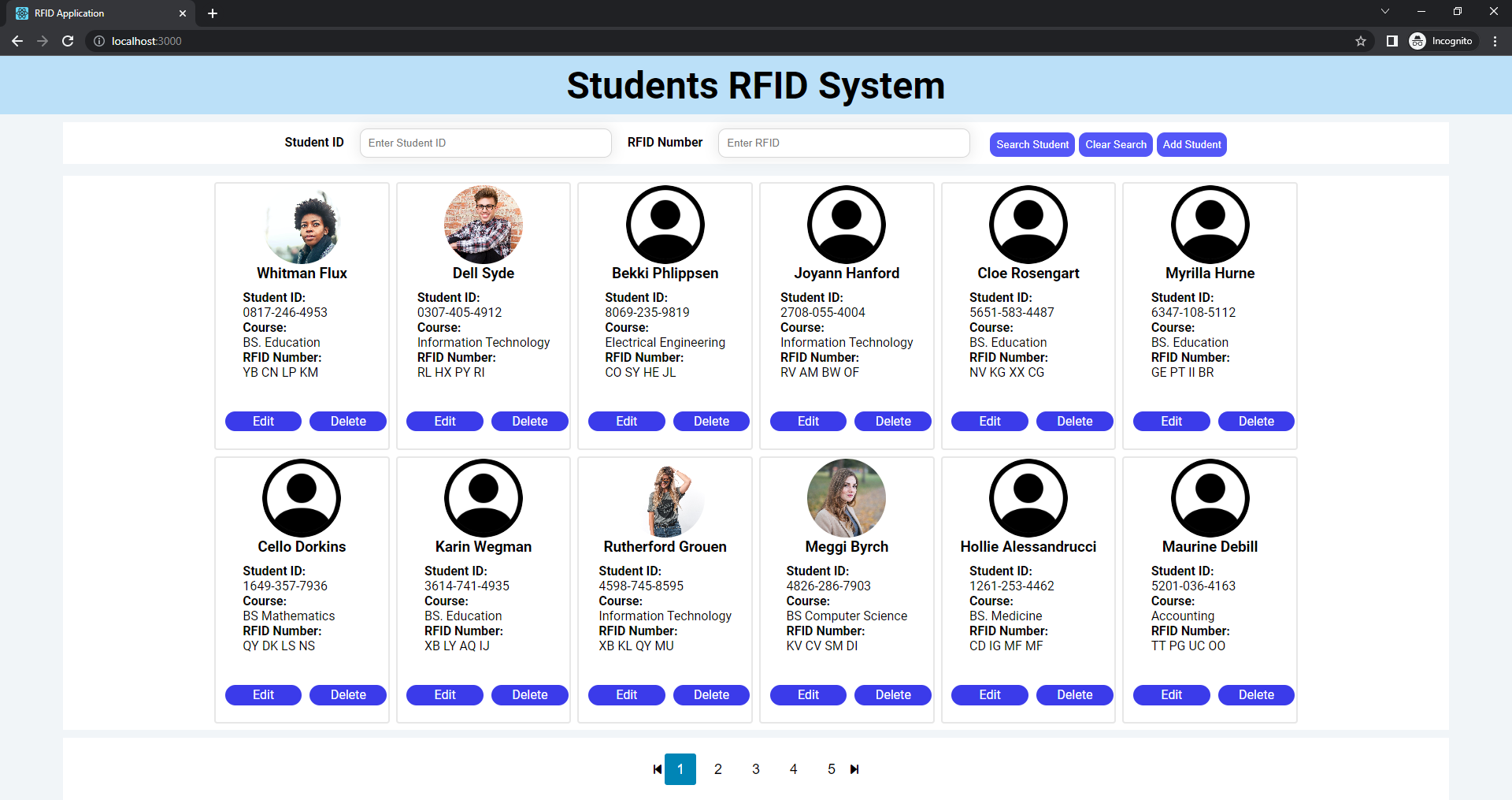 MERN CRUD Tutorial - Students RFID Management System
