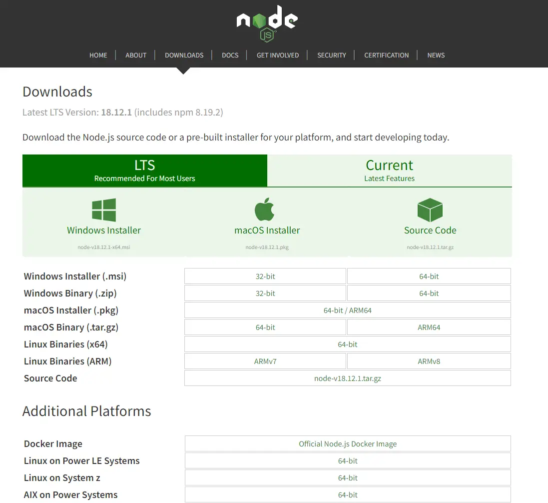 Node.js - Download
