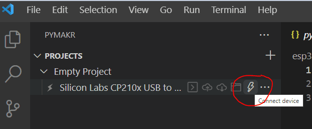 PyMakr Connect Device