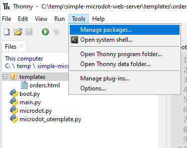 Thonny - Install Package