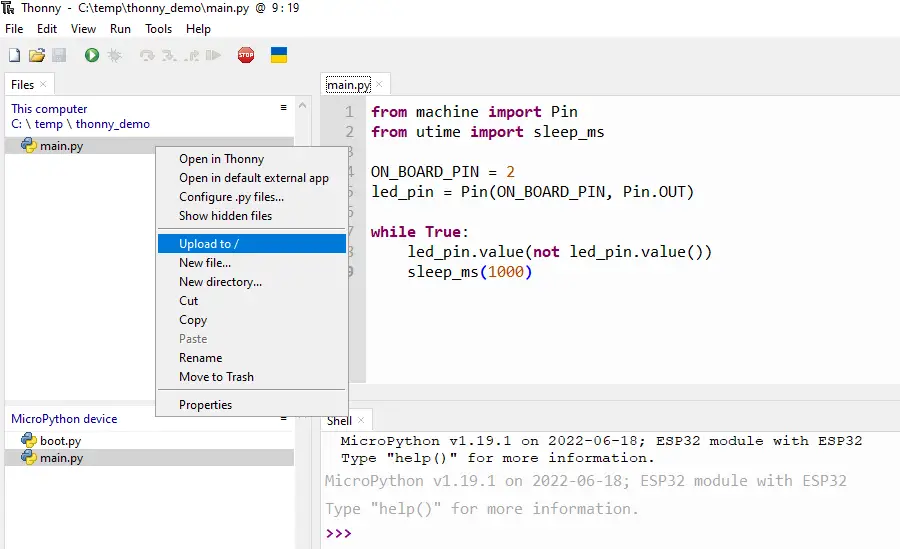 Thonny Upload To