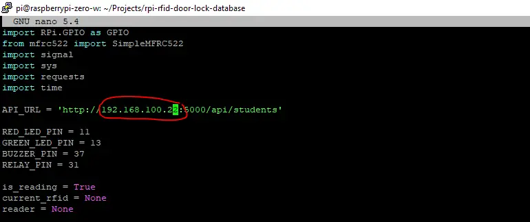 rfid door lock - change ip address