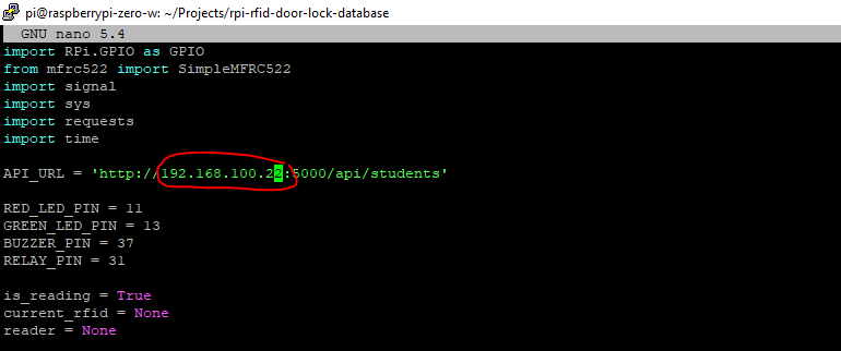 rfid door lock - change ip address