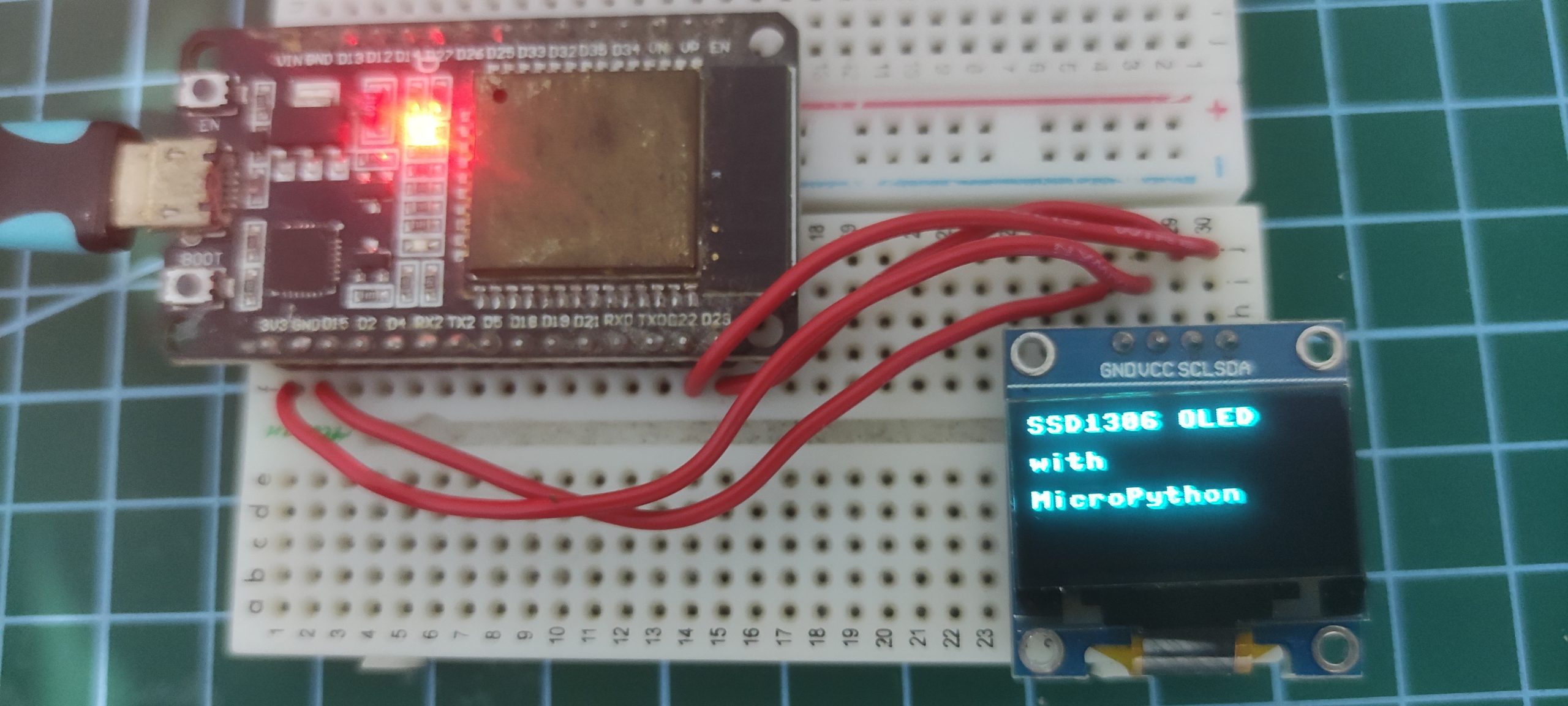 MicroPython SSD1036 OLED Simple Text