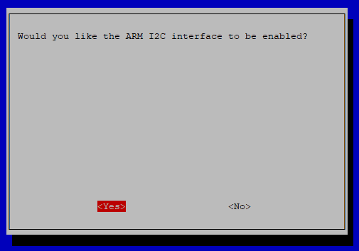 Raspi-Config Confirm I2C