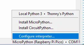 Thonny Configure Interpreter Micropython
