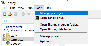 Thonny Tools Manage Package