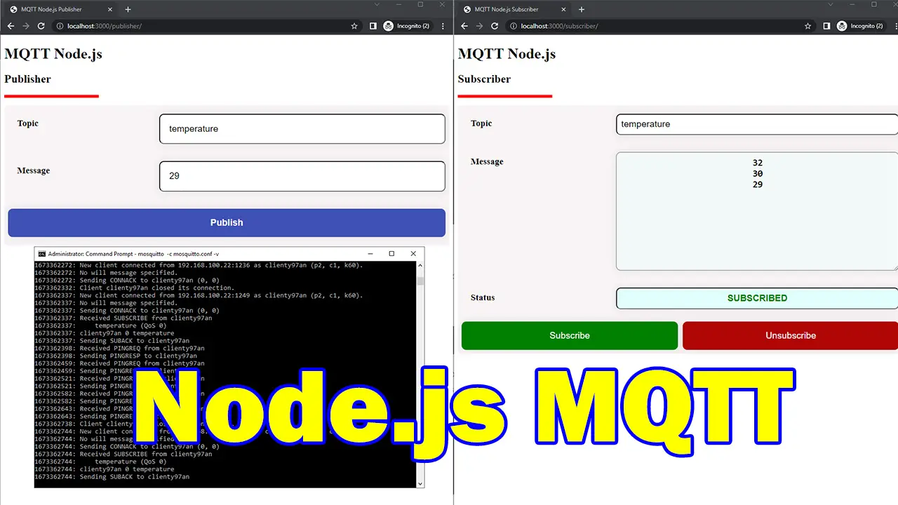 MQTT using Node.js with  practical examples