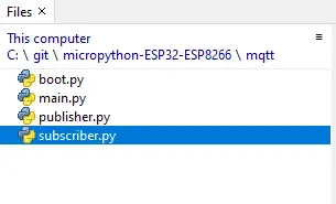 MQTT MicroPython Sample Project Files