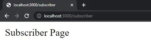 Subscriber Initial Page