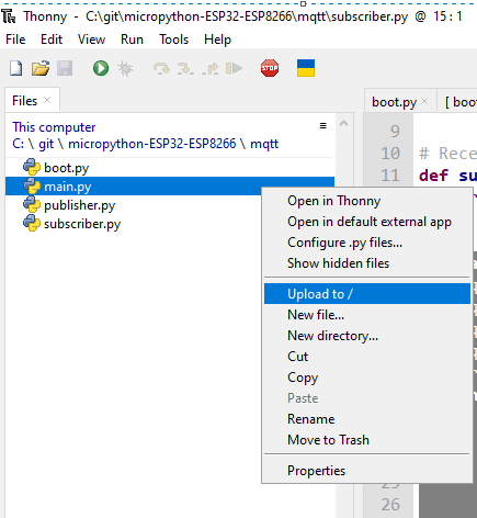 Thonny Upload to