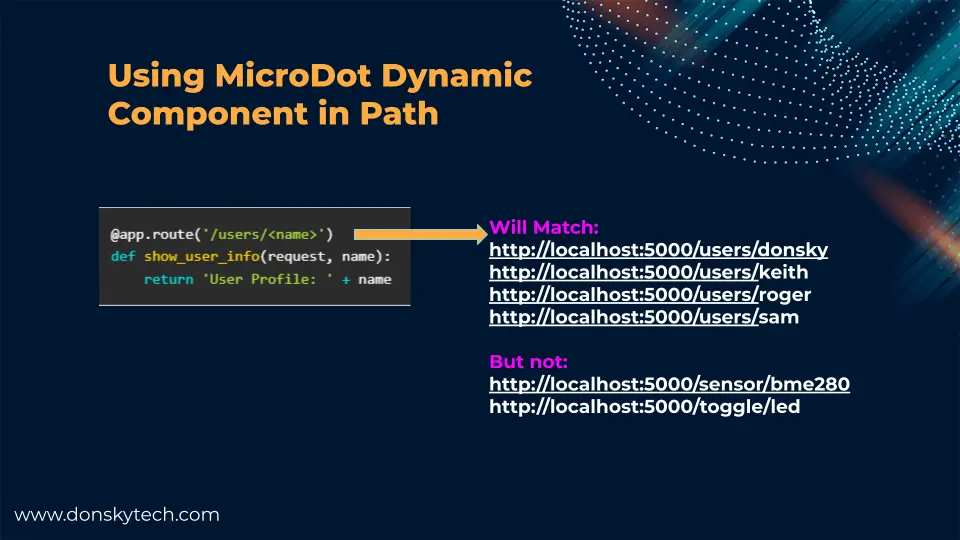 MicroDot Dynamic Component in Path