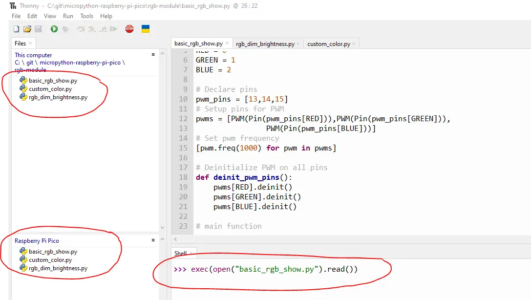 MicroPython RGB LED project files