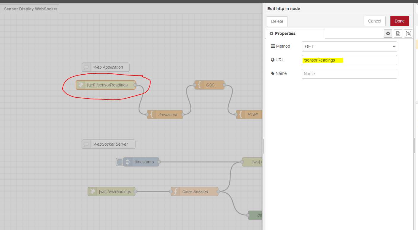 Node Red HTTP In Node