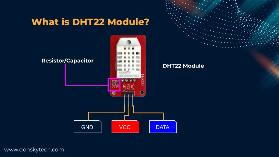 DIYables DHT22 Temperature and Humidity Sensor Module for Arduino, ESP32,  ESP8266, Raspberry Pi