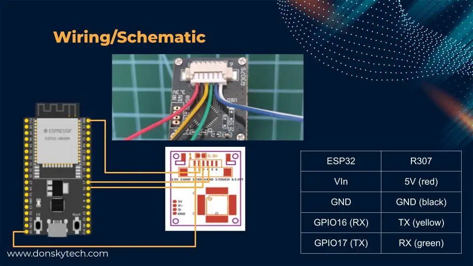 ESP32 - R307 - Wiring - Schematic