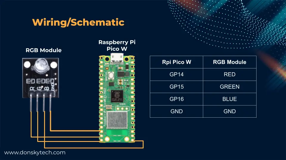 MicroPython - Web Server - Wiring - Schematic