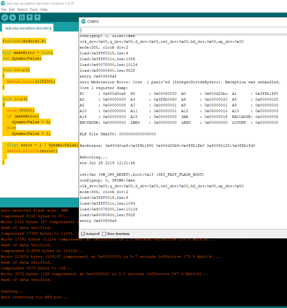 Arduino IDE Guru Meditation Error