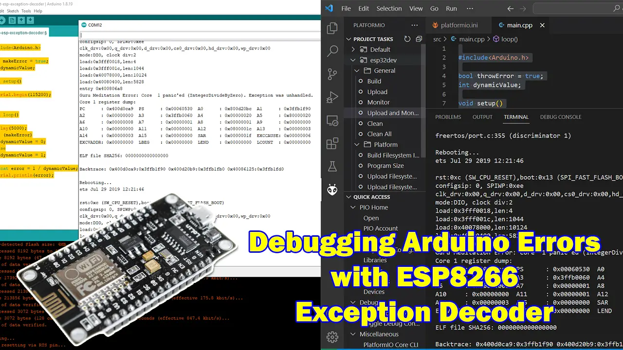Debugging Arduino Errors with the ESP8266 Exception Decoder