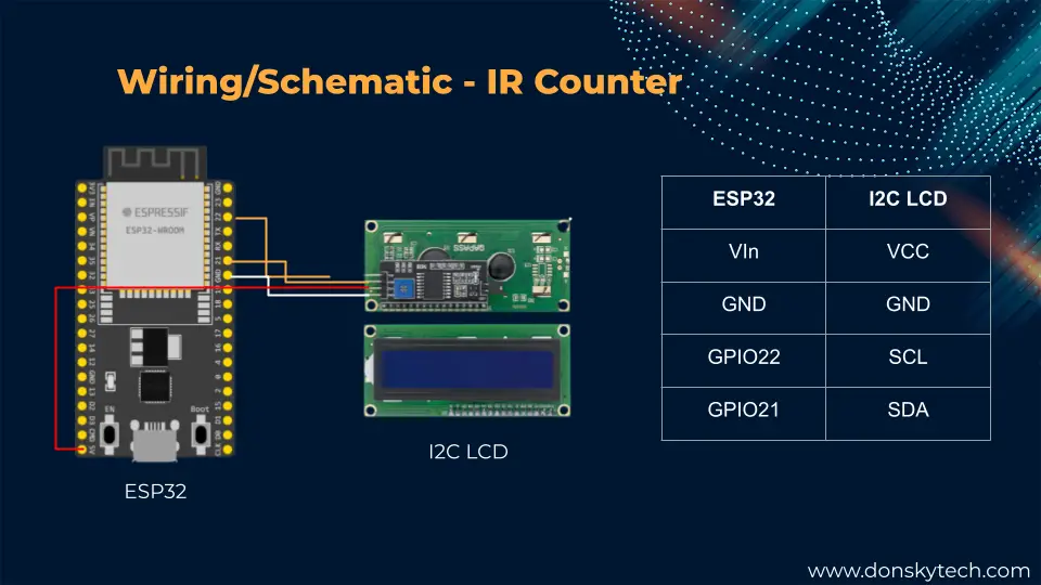 IR Sensor Object Counter Wiring Schematic