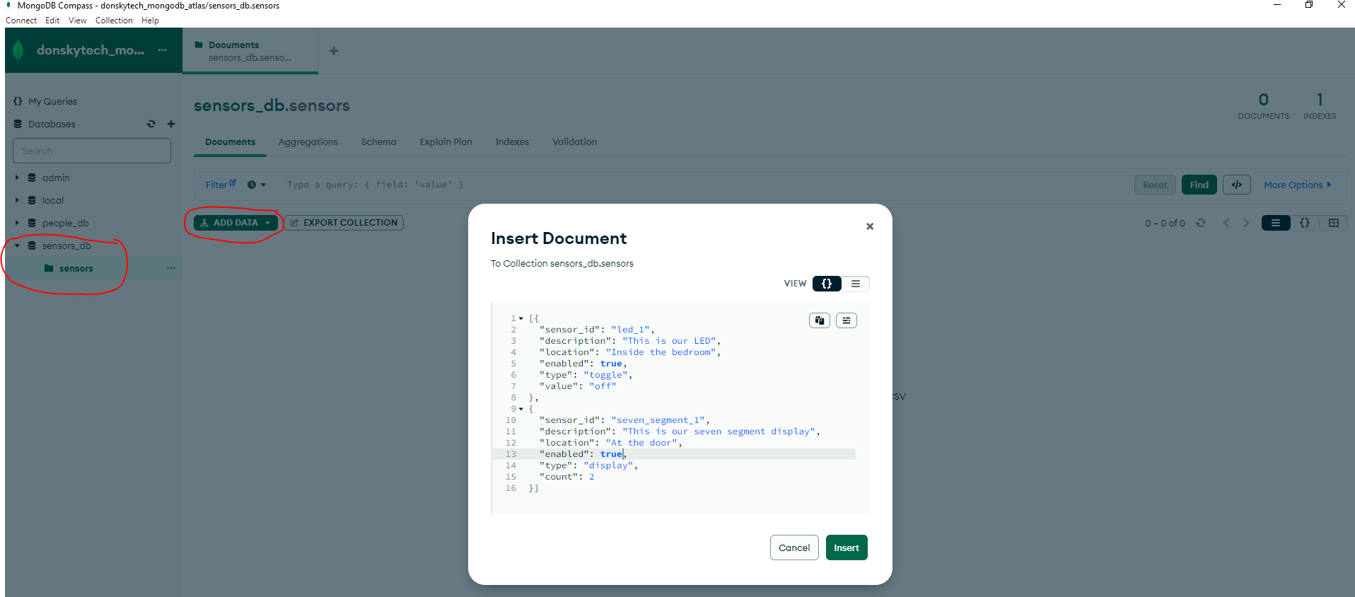 MongoDB Insert JSON Document