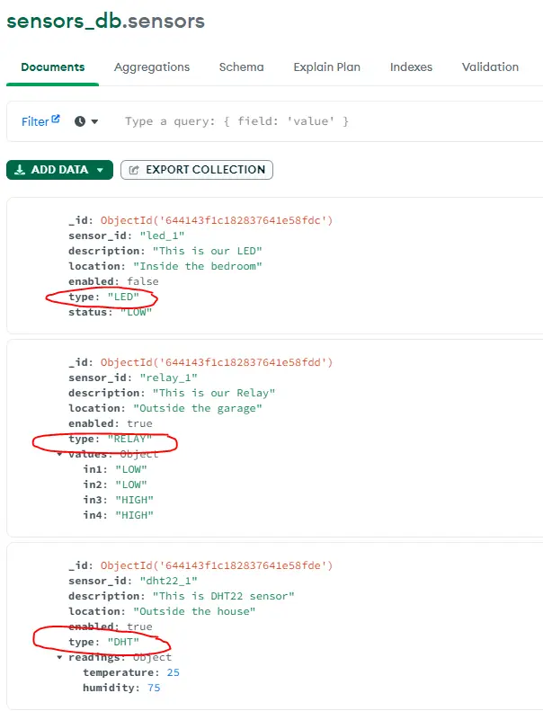 MongoDB Sensor Database