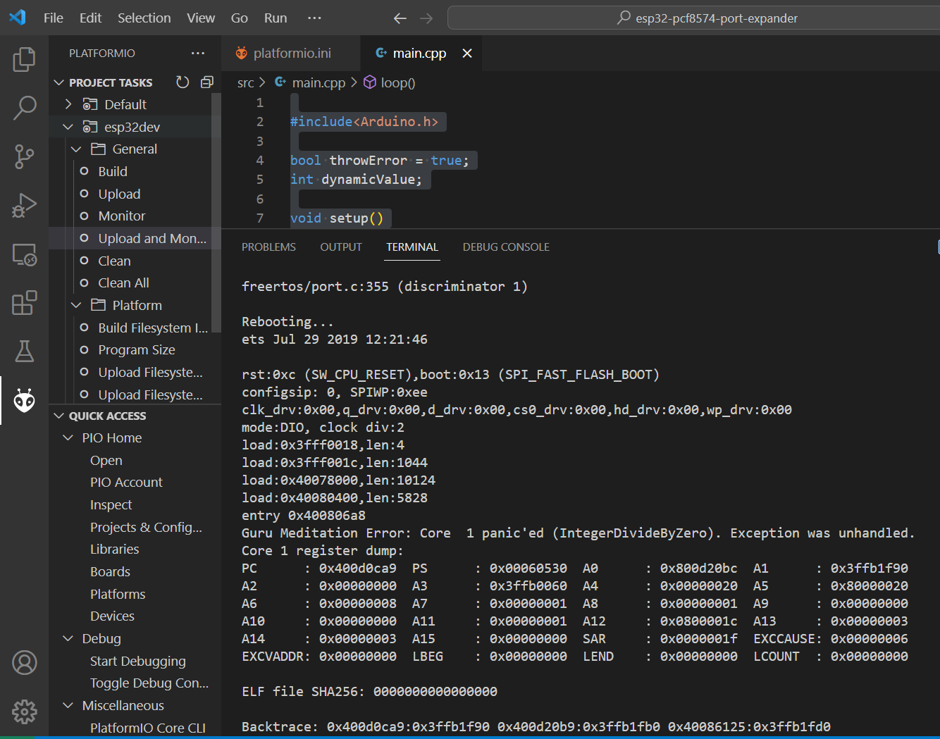 Debugging Arduino Errors with the ESP8266 Exception Decoder