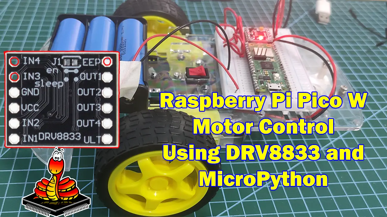 Featured Image - Raspberry Pi Pico W Motor Control using DRV8833 and MicroPython